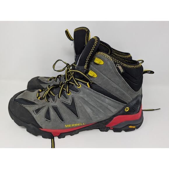 Merrell Capra Mid Gore-Tex Boot Vibram Mens 11.5 Granite/Red Hiking Trail Boot * main image 9